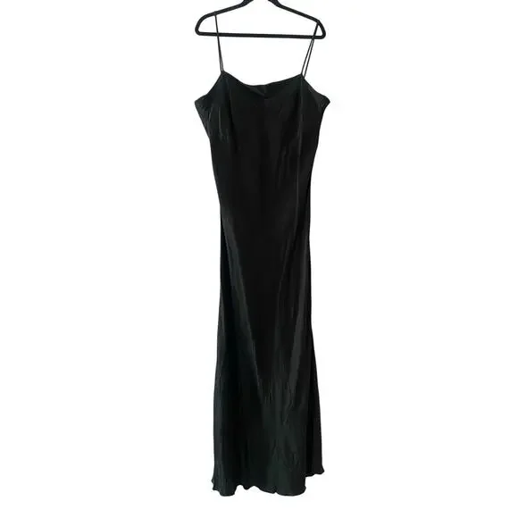 Djerf Avenue Black Maxi Dress Strappy Silky Going Out Party Sexy Women's size XL - Picture 3 of 11